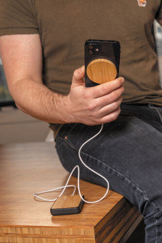 Магнитное устройство для беспроводной зарядки Bamboo, 10 Вт 4 Магнитное устройство для беспроводной зарядки Bamboo, 10 Вт 4