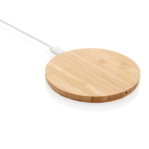 Круглая док-станция Bamboo FSC® для беспроводной зарядки, 5 Вт 3 Круглая док-станция Bamboo FSC® для беспроводной зарядки, 5 Вт 3