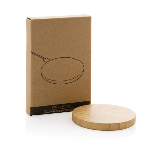 Док-станция Bamboo FSC® для беспроводной зарядки, 15 Вт 1 Док-станция Bamboo FSC® для беспроводной зарядки, 15 Вт 1