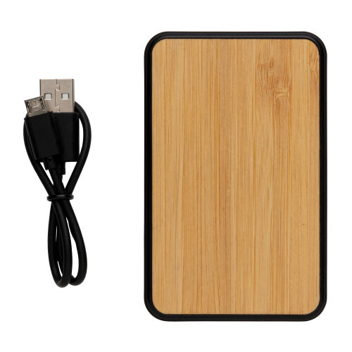 Бамбуковый карманный внешний аккумулятор Fashion, 5000 mAh 3