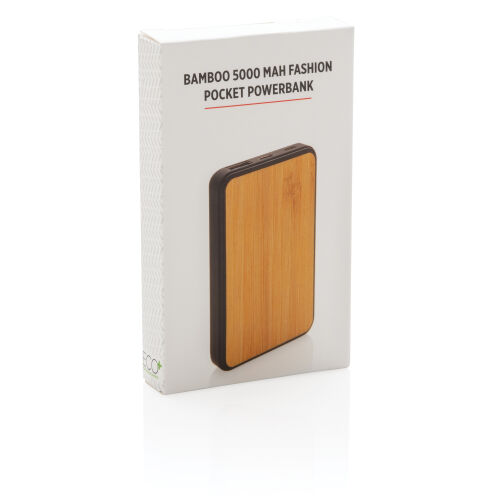 Бамбуковый карманный внешний аккумулятор Fashion, 5000 mAh 7
