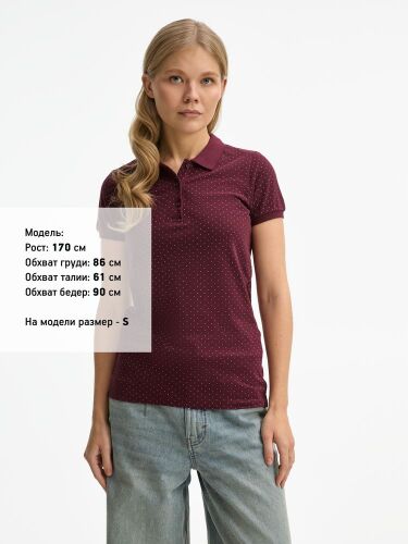 Рубашка поло женская Brandy Women, бордовая с белым, размер XXL 3
