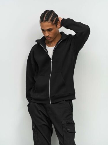 Толстовка унисекс на молнии Jelo, серый меланж, размер 3XL 3