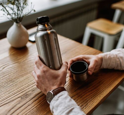 Термос Flask 470, вакуумный, стальной матовый 7 Термос Flask 470, вакуумный, стальной матовый 7