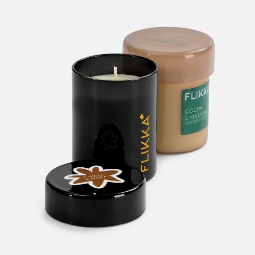 Ароматическая свеча Flikka, сосна и кипарис, бежевая 5