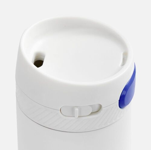 Термостакан X1 с цветной кнопкой, белый с синим 3