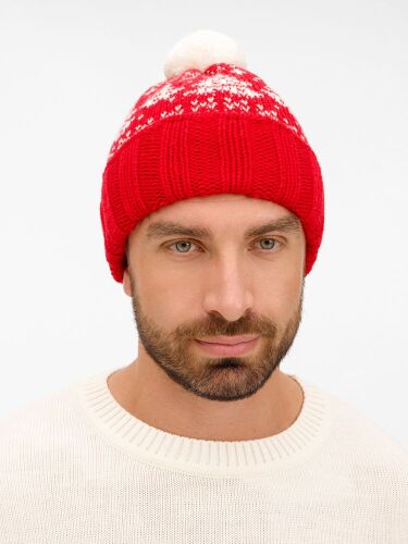 Шапка Holidale, красная с молочным 5