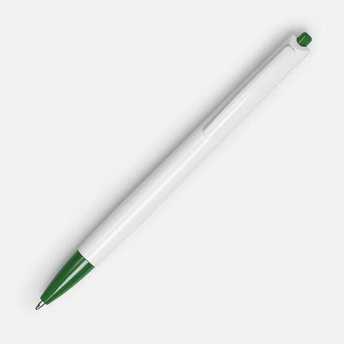 Ручка шариковая Tick, белая с зеленым 2 Ручка шариковая Tick, белая с зеленым 2