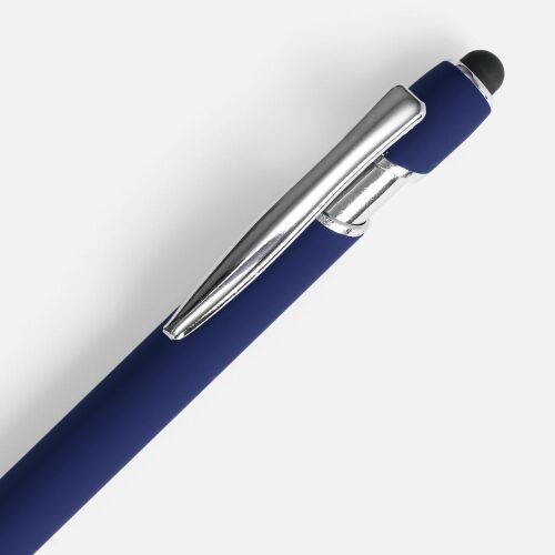 Ручка шариковая Pointer Soft Touch со стилусом, темно-синяя 3