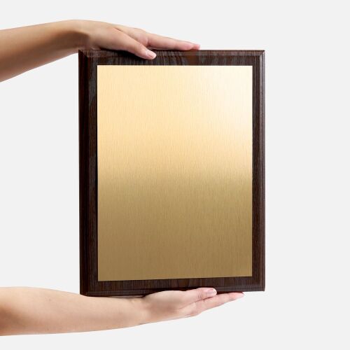 Плакетка Plaque XL, венге с золотистой пластиной 6
