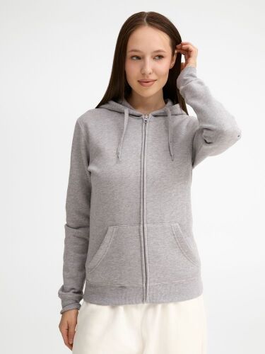 Толстовка женская на молнии с капюшоном Seven Women 290, серый м 5