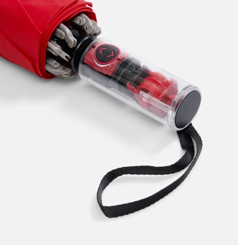 Зонт наоборот складной Futurum со светоотражающим кантом, красны 4