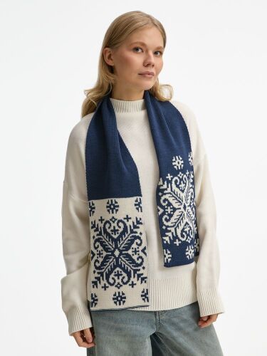 Шарф Wintertude M, синий с белым 4