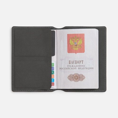 Обложка для паспорта Detalli, серая 3