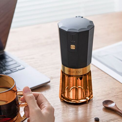 Портативная кофемолка Electric Coffee Grinder, черная с оранжевы 6