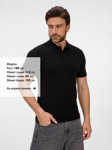 Рубашка поло унисекс Tervise, черная, размер 3XL 3 Рубашка поло унисекс Tervise, черная, размер 3XL 3