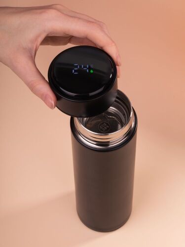 Смарт-бутылка с заменяемой батарейкой Long Therm, черная 7