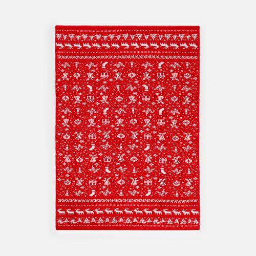 Плед Holidale, красный с молочным 4