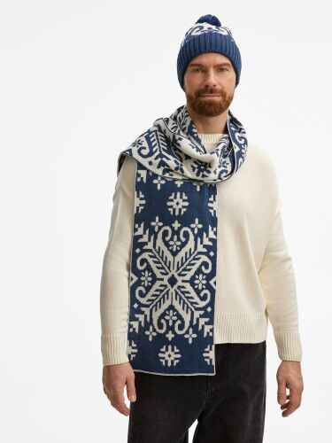 Шарф Wintertude L, синий с белым 7