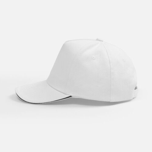 Бейсболка Classic 2.0, белая с темно-синим кантом 1