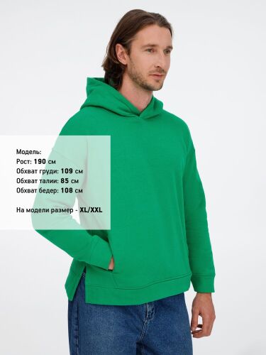 Худи оверсайз унисекс Tolla, зеленое, размер XL/2XL 6