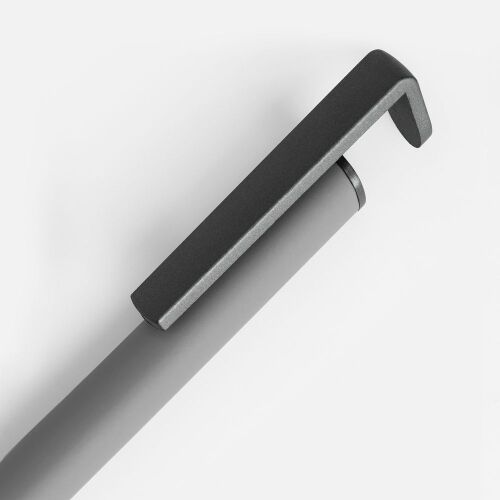 Ручка шариковая Standic с подставкой для телефона, серая 3