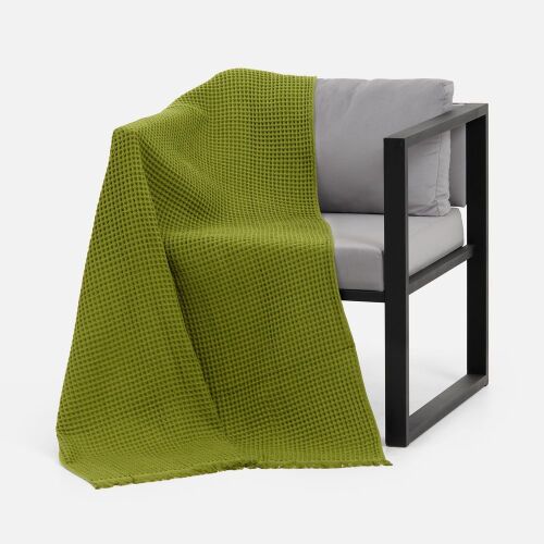 Плед вафельный Elenglect, зеленый 4