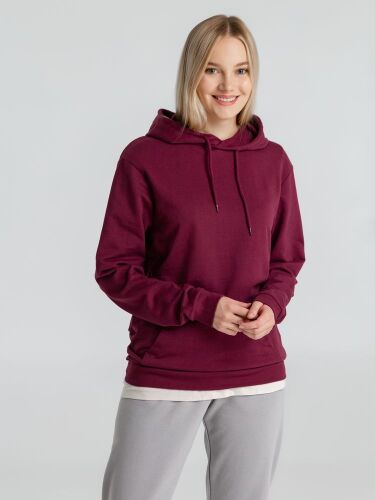 Толстовка с капюшоном унисекс Hoodie, бордовая, размер S 11