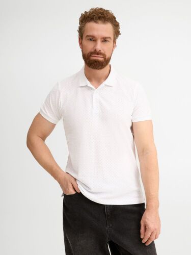 Рубашка поло мужская Brandy Men, белая с темно-синим, размер S 4