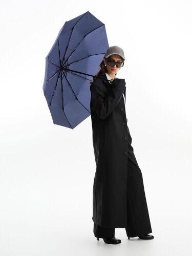 Зонт складной Cloudburst в подарочной упаковке, темно-синий 5