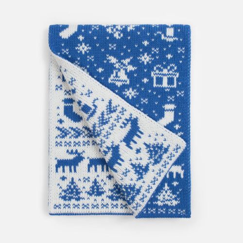 Шарф Holidale, синий с молочным 1