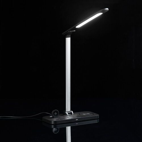 Настольная лампа с беспроводной зарядкой Power Light, черная 6 Настольная лампа с беспроводной зарядкой Power Light, черная 6