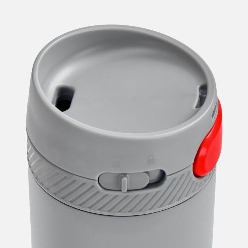 Термостакан X1 с цветной кнопкой, серый с красным 3