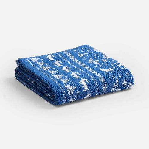 Плед Holidale, синий с молочным 3