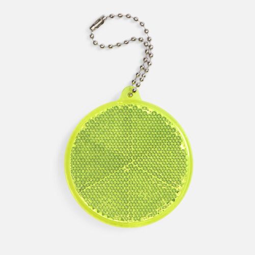Пешеходный светоотражатель с цепочкой «Круг», неон-желтый 1