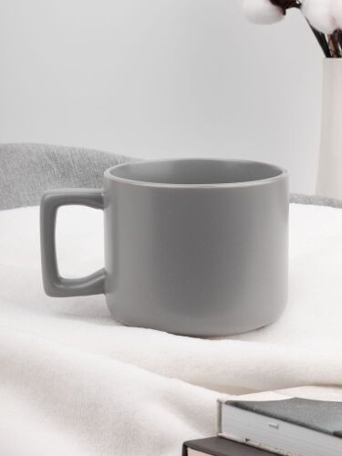 Чашка Jumbo в коробке матовая, светло-серая 5