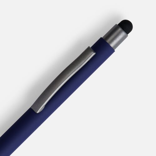 Ручка шариковая Atento Soft Touch со стилусом, темно-синяя 3