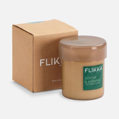 Ароматическая свеча Flikka, сосна и кипарис, бежевая 6