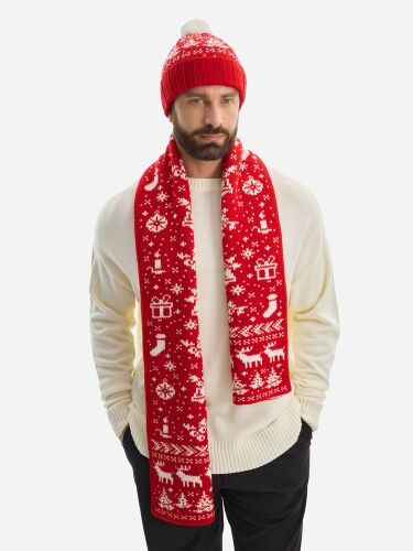 Шапка Holidale, красная с молочным 7