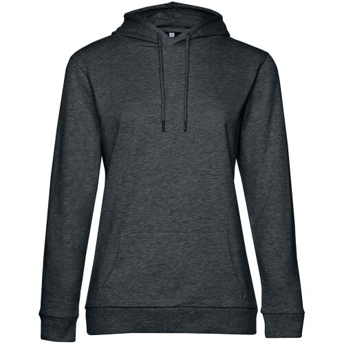 Толстовка с капюшоном женская Hoodie, серый меланж (антрацит), р 1