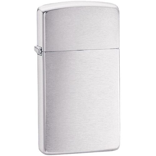Зажигалка Zippo Slim Brushed, матовая серебристая 1 Зажигалка Zippo Slim Brushed, матовая серебристая 1
