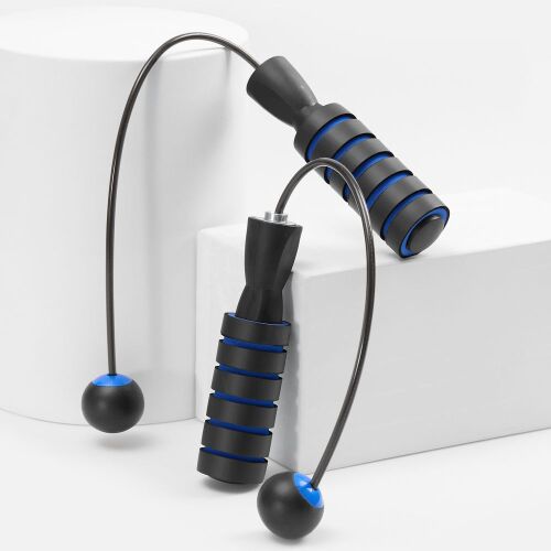 Беспроводная скакалка Silentino, черная с синим 3
