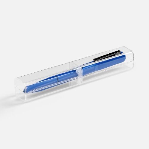 Ручка шариковая Lucenti с подсветкой логотипа, в футляре, синяя 6