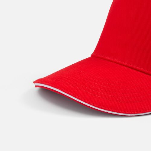 Бейсболка Classic 2.0, красная с белым кантом 2