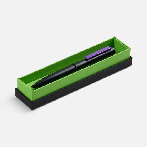 Ручка шариковая Inkolor в футляре, черная с фиолетовым 1