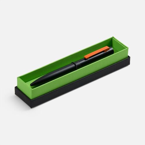 Ручка шариковая Inkolor в футляре, черная с оранжевым 1 Ручка шариковая Inkolor в футляре, черная с оранжевым 1