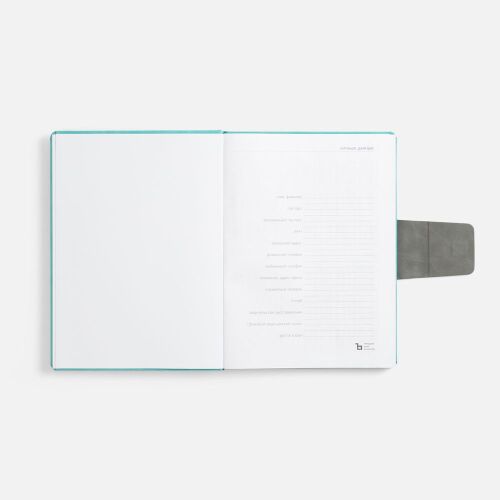 Ежедневник Grande Strap на заказ, датированный, бирюзовый 6 Ежедневник Grande Strap на заказ, датированный, бирюзовый 6