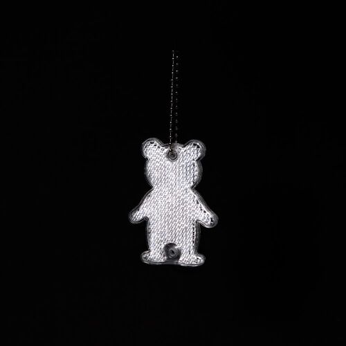 Пешеходный светоотражатель с цепочкой «Мишка», белый 3