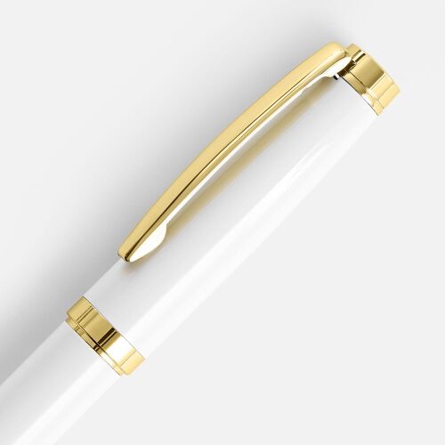Ручка шариковая Letra Gold, глянцевая, белая 3