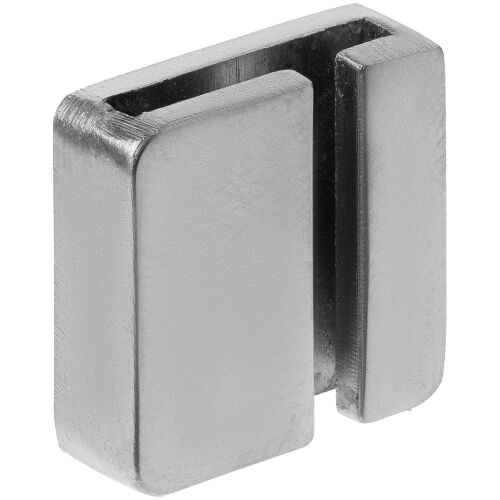 Квадратный шильдик на резинку Epoxi, матовый серебристый 2